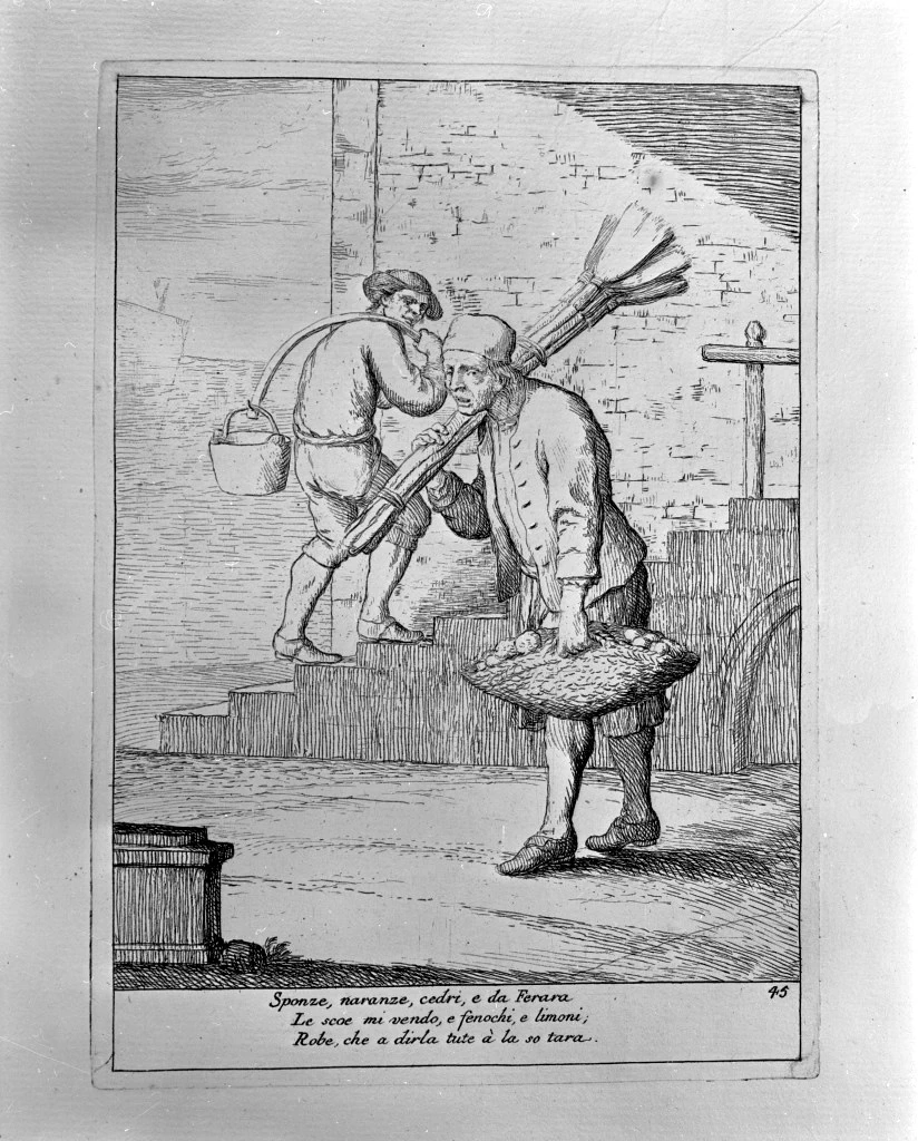 Gaetano Zompini - 156, venditore di spugne e agrumi, Gallerie dell'Accademia, Venezia, attribuito